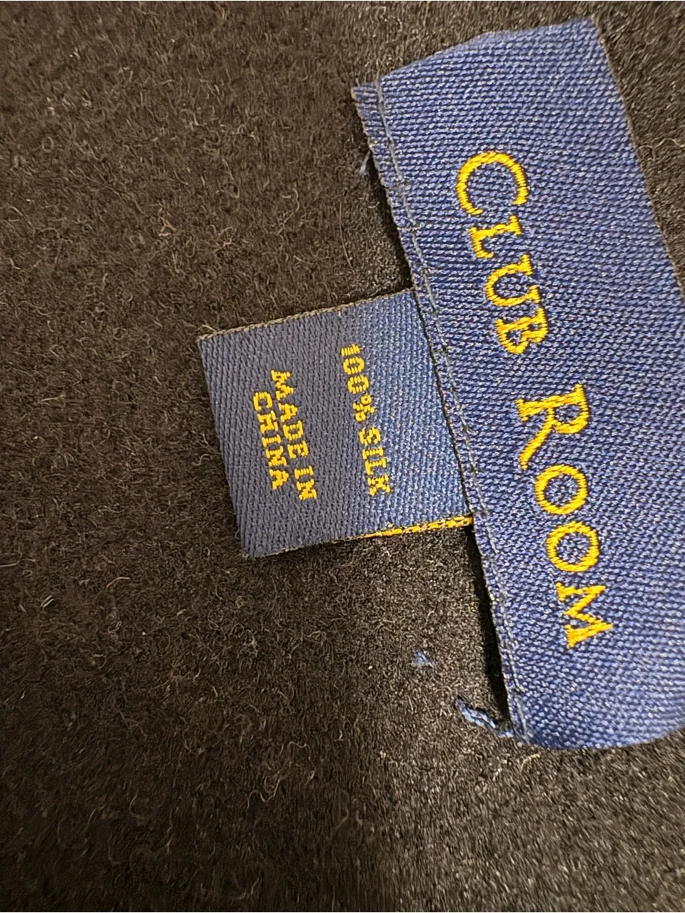 Club Room Black Fringe Wool-Blend Scarf